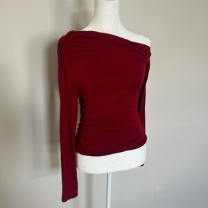 Elegant Red Off-Shoulder Top